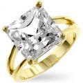 18K GOLD EP 8.0CT DIAMOND SIMULATED SOLITAIRE RING