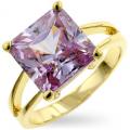 18K GOLD EP 8.0CT AMETHYST SOLITAIRE RING