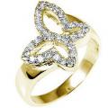 18K GOLD .50CT DIAMOND SIMULATED BUTTERFLY RING