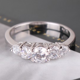 18K W GOLD EP 1.5CT ANNIVERSARY DIAMOND SIMULATED RING