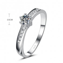 925 STIRLING SILVER 1.0CT DIAMOND SIMULATED ENGAGEMENT RING