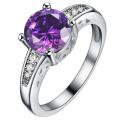 925 1.5CT DIAMOND SIMULATED amethyst RING 