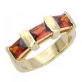 14K GOLD EP 2.8CT GARNET BAGUETTE RING