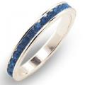 18K WHITE GOLD EP SAPPHIRE ROUND ETERNITY RING