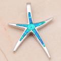 925 BLUE FIRE OPAL STAR 1.0CT  OPAL PENDANT