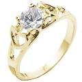 14K GOLD EP 1.44CT CZ TWIN HEARTS RING