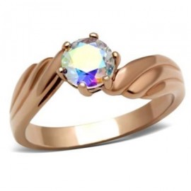 14K ROSE GOLD EP 1.0CT MYSTIC TOPAZ SOLITAIRE RING