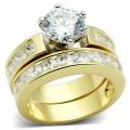 18K GOLD EP 7.06CT DIAMOND SIMULATED ENGAGEMENT RING