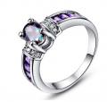 18K W GOLD EP 2.5CT MYSTIC RAINBOW TOPAZ AMETHYST RING WOW