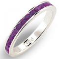18K WHITE GOLD EP AMETHYST ROUND ETERNITY RING