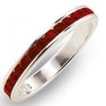 18K WHITE GOLD EP RUBY ROUND ETERNITY RING
