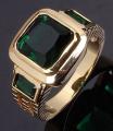 18K GOLD EP 2.5CT  EMERALD CUT MENS RING