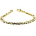 14K GOLD EP 4 CT DIAMOND SIMULATED TENNIS LINK BRACELET