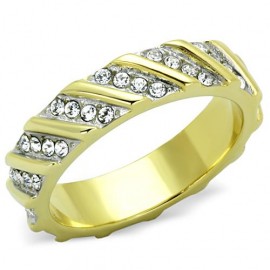 14K GOLD EP WOMENS DIAMOND SIMULATED RING