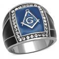 316  MASONIC FREEMASON DIAMOND SIMULATED RING