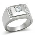 18K W GOLD EP .60CT MENS DIAMOND SIMULATED RING