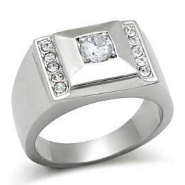 18K W GOLD EP .60CT MENS DIAMOND SIMULATED RING