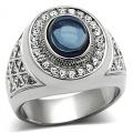 316 1.0CT MENS DIAMOND SIMULATED SAPPHIRE RING