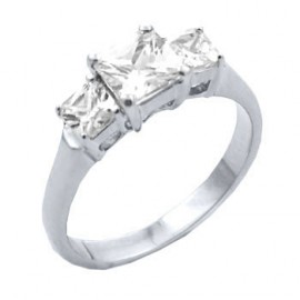 14K WHITE GOLD EP 3.0CT DIAMOND SIMULATED ENGAGEMENT RING