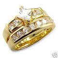 18K GOLD EP 2.8CT SIMULATED DIAMOND WEDDING SET
